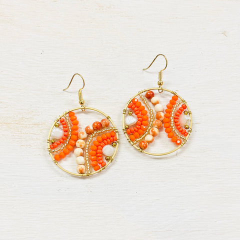 Fashion Glass Beaded Dangle Earrings