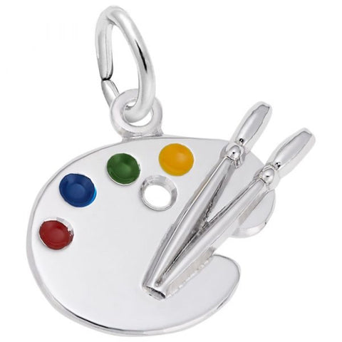 Sterling Silver Petite Artist Palette Charm