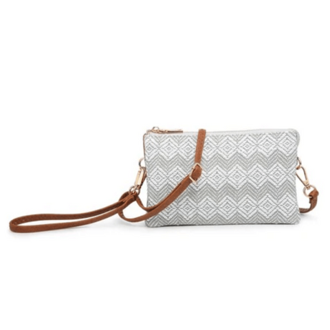 Riley Diamond Light Grey Compartment Wristlet/Crossbody
