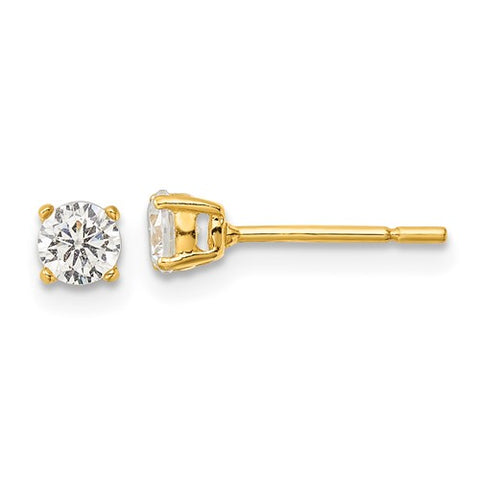 Sterling Silver Gold Plated CZ Studs