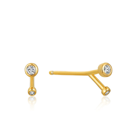 Gold Shimmer Double Stud Earrings