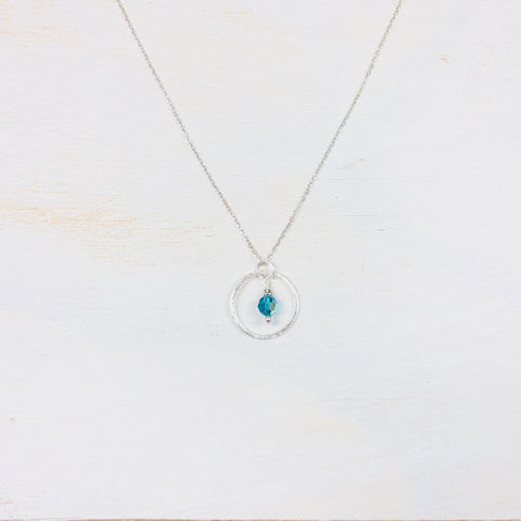 Sterling Silver December Circle Necklace