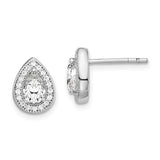 Sterling Silver Teardrop April Studs w/ CZ’s