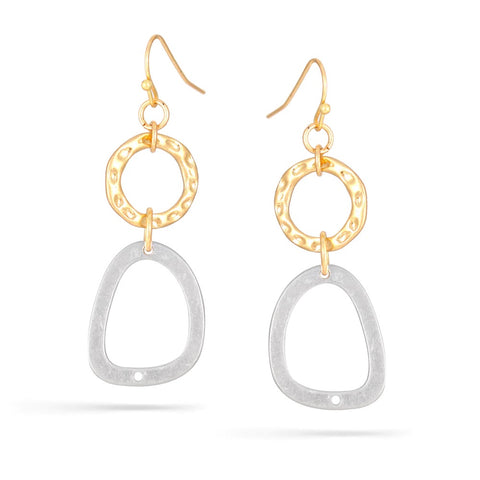 Fashion Silver and Gold Tone Dangle Earrings