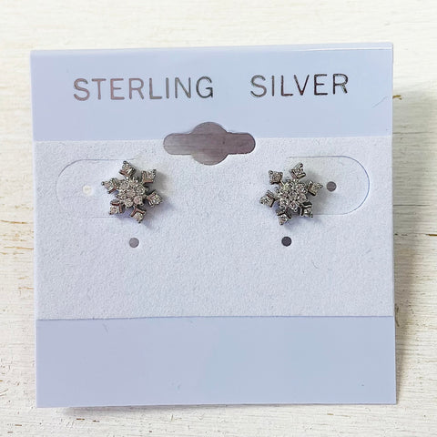 Sterling Silver Snowflake Earrings