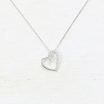 Sterling Silver CZ Heart Necklace