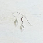 Sterling Silver Puffy Heart Dangle Earrings