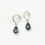 Fashion Black Stone Teardrop Dangle Earrings