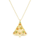 Fashion CZ Christmas Tree Necklace