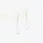 Sterling Silver Elongated Cutout Teardrop Earrings