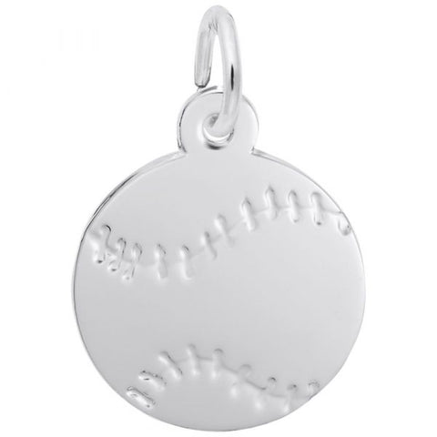 Sterling Silver Flat Baseball Charm