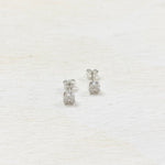 SS CZ Flower Stud Earrings