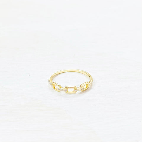 Sterling Silver Gold Plated Link Ring