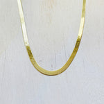 18” Gold Tone Sterling Silver Thick Herringbone Chain