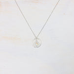 Sterling Silver April Crystal Circle Necklace