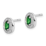 Sterling Silver May CZ Oval Studs