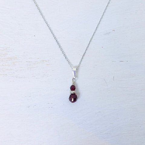 Sterling Silver July Necklace