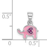 Princess Collection Sterling Silver Pink Elephant Necklace