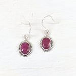 Ruby Oval Dangle Earrings