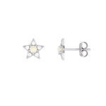 STERLING SILVER OPAL STAR EARRINGS