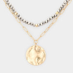 Fashion Layered Circle Pendant Necklace