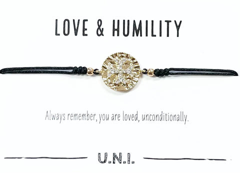 Love & Humility Bracelet- Black Cord