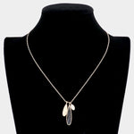 Fashion Gold Tone Teardrop Pendant Necklace