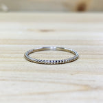 Sterling Silver Thin Textured Band Ring