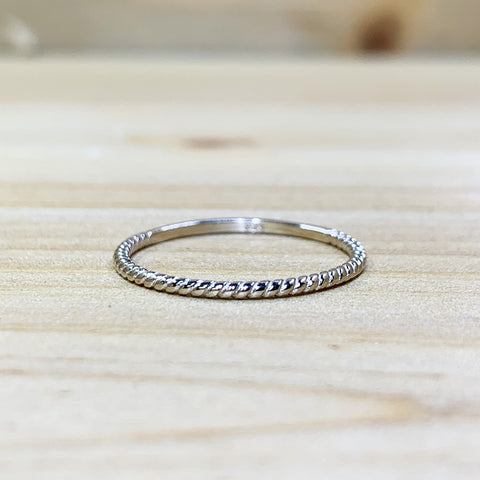 Sterling Silver Thin Textured Band Ring