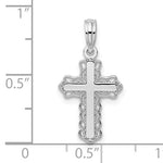 Sterling Silver Lace Trim Cross Pendant Necklace