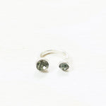 Fashion Light Green Double Stone Ring