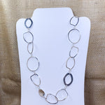Long Silver-Tone Circles Fashion Necklace Set