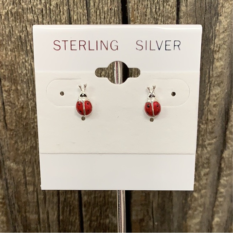 Sterling Silver Ladybug Studs