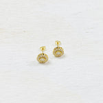 SS CZ Flower Stud Earrings