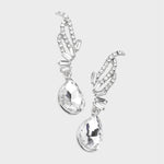 Fashion Silver Tone Rhinestone Dangle Earrings