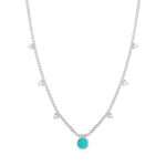 Turquoise Drop Disc Necklace