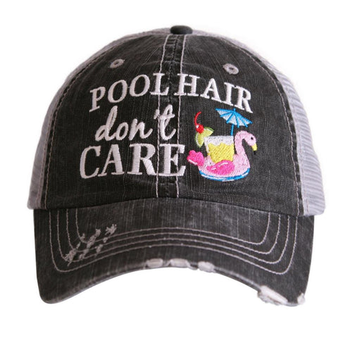 Pool Hair Don't Care (Swan Float) Trucker Hat