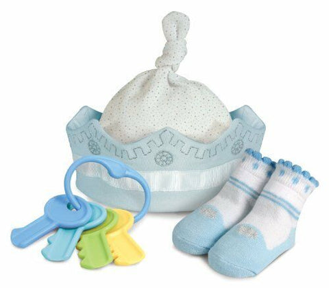Royalty Knit Crown, Socks and Rattle Gift Set, 0-6 Months