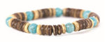 Turquoise Howlite & Coconut Shell Unisex Bracelet